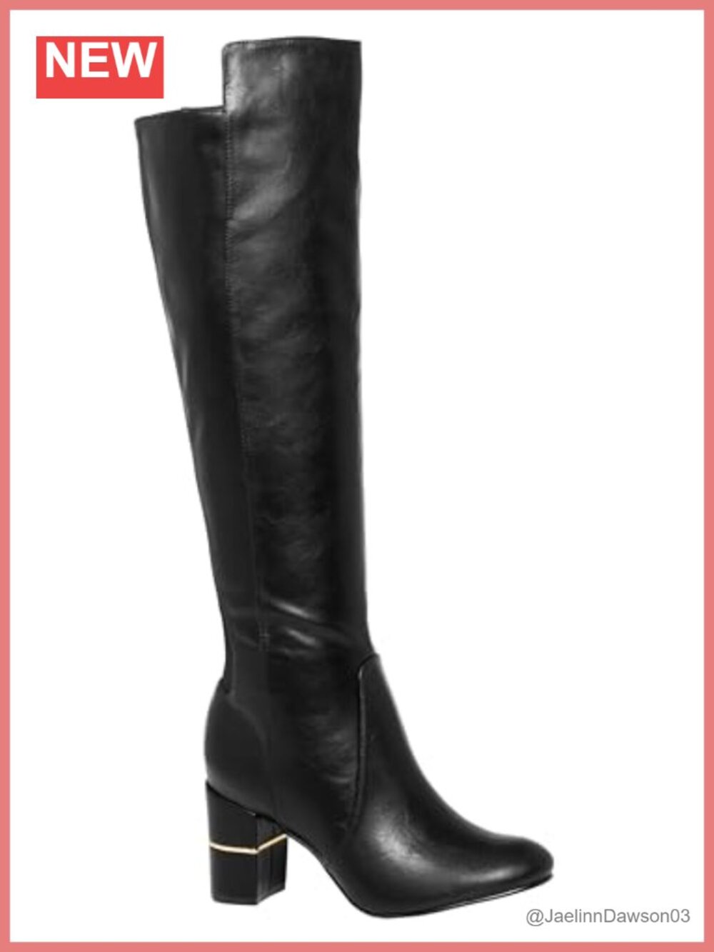 Wide Calf Knee High Boot Faux Leather Block Heel